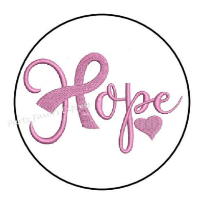 2cm 32xAufkleber Sticker Brief Post Hope Pink Ribbon Breast Cancer Rund R404