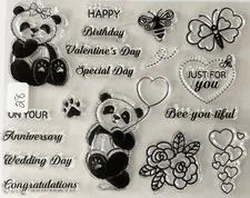 NEW PANDA SPECIAL OCCASIONS Cling Stamp Set B28