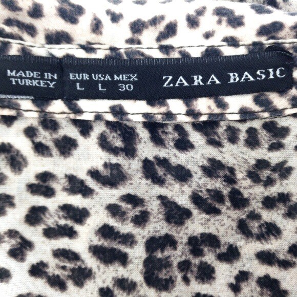 ZARA BASIC Leopard Print Button Up Adjustable Sle… - image 8