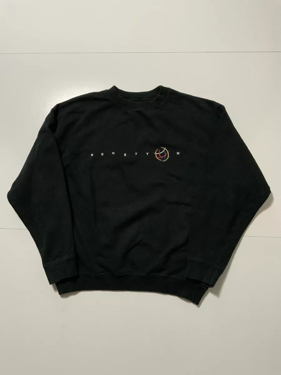 United colors of benetton black sweatshirt sales