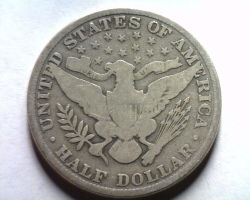 1908 BARBER HALF DOLLAR GOOD / VERY GOOD G/VG NICE ORIGINAL COIN BOBS COINS - Picture 2 of 2