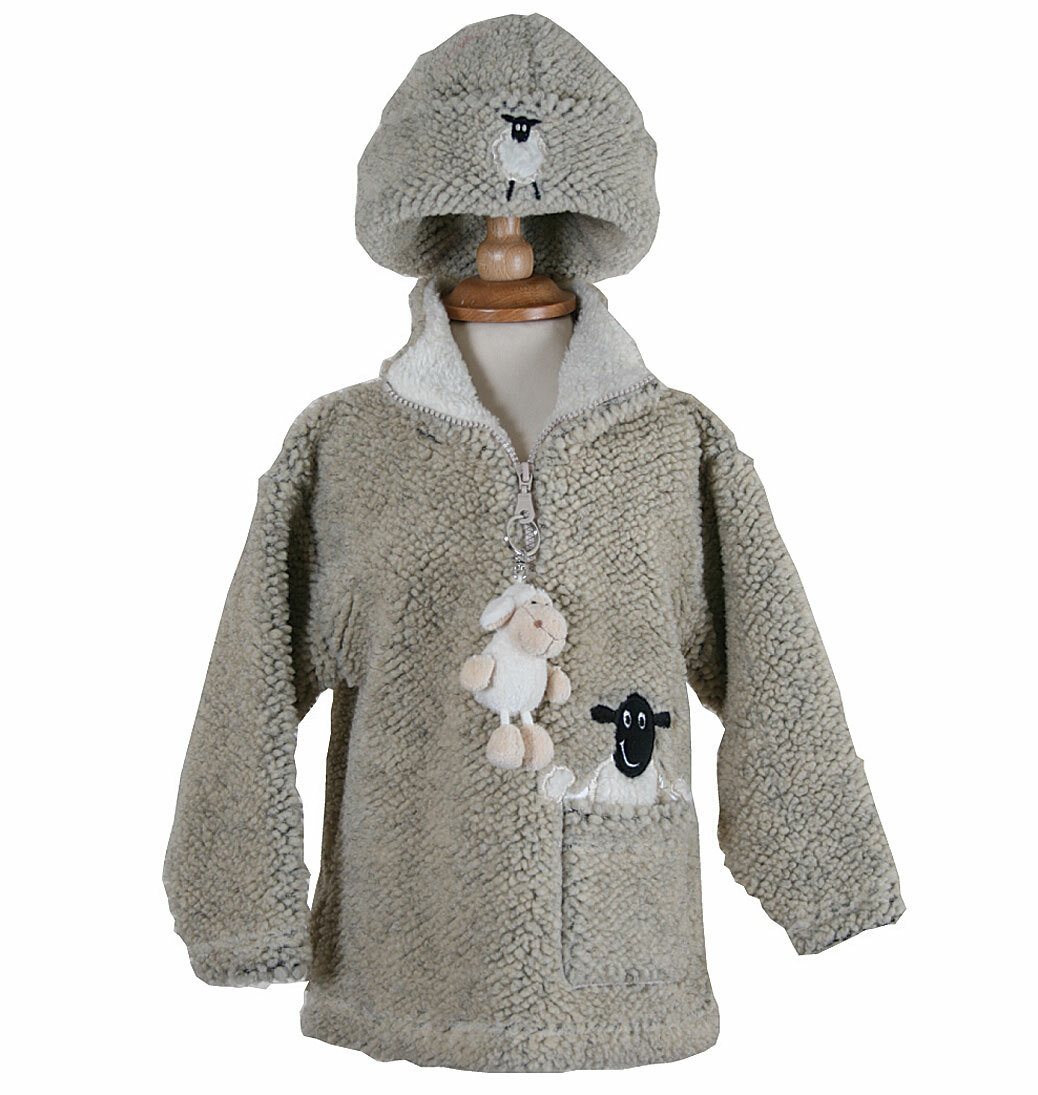 Vellón cuello cremallera guijarro bordado oveja colgante para niños