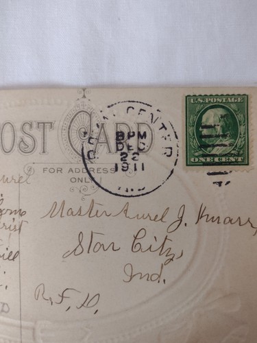 Antiguo lote de 23 postales navideñas usadas de colección la mayoría efímeras de los años 1907-1920 - Imagen 11 de 15