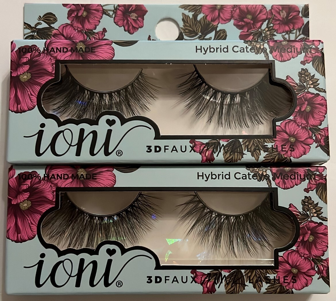 Lot Of 3-Ioni 3D Faux Mink Lashes Eyelashes Hybrid Cateye