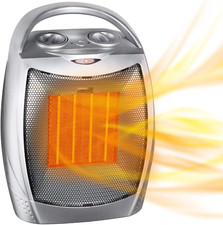 Calentador y Ventilador Portátil 2 en 1 con 1500W/750W de Calor. Seguro y silencioso con cubierta de 200 pies cuadrados