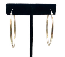 Vintage Sterling Silver Large Tube Hoop Earrings 5.5 Grams Nice And Lightweight