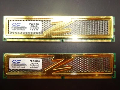 OCZ 2GB (2x1GB) DDR2 OCZ2G800R22GK PC2 6400 Gold Revision 2 4-5-5-15 #R1168 - Bild 1 von 2