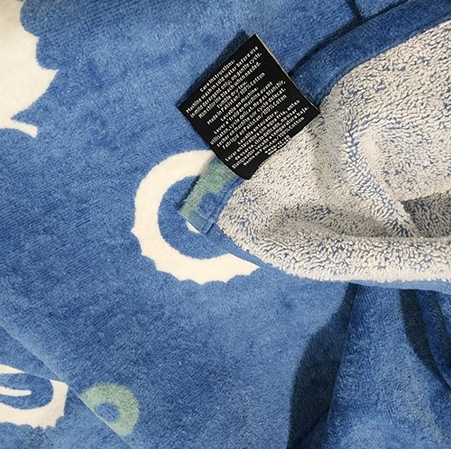 Nautica Beach Towel Seahorse Aquatic Print Blue White Logo 35” x 66” 100% Cotton - Picture 5 of 5