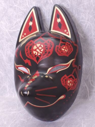 Komendo Full Face Fox Mask HOZUKI Kitsune Hand Made Painted Japan Party - Picture 7 of 7