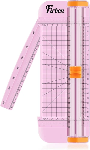 Firbon Rosa A5 Papierschneider, Gerader Kleiner Papierschneider mit Seitenlineal - Bild 1 von 5