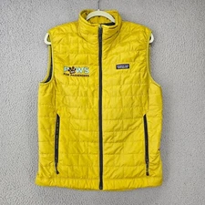 Patagonia Nano Puff Vest Mens Small Yellow Full Zip Lightweight Insulated 84242