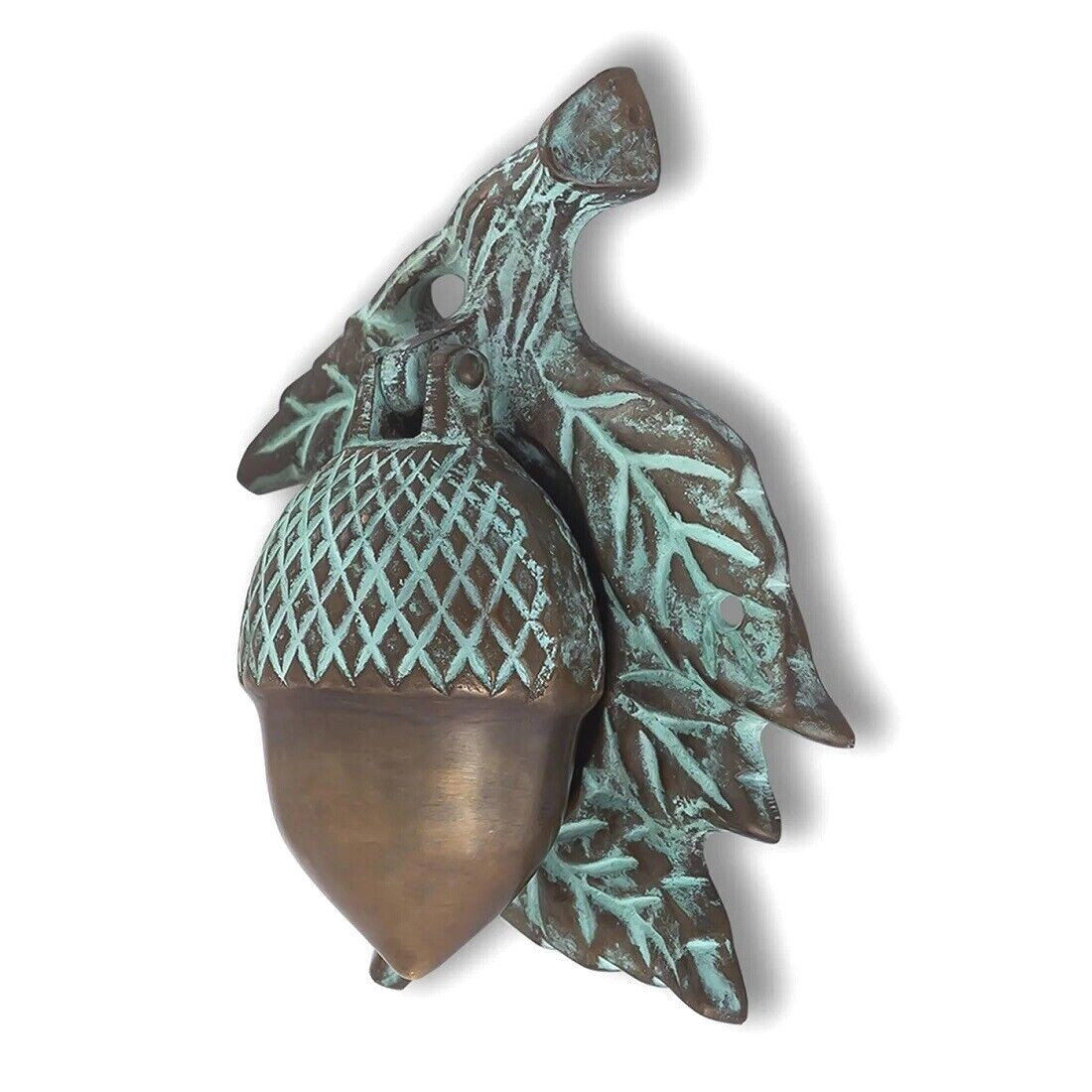 Acorn Door Knocker Brass Rustic Elegance Verdi Bronze Finish Squirrel