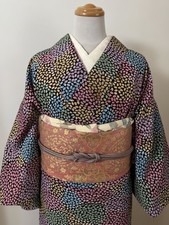 Cute Kimono Set with Nagoya Obi, Casual Style, Size 149cm Japan