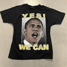 Barack Obama 'Yes We Can' Gold Large Print Speech On Back XL