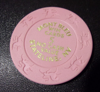 MONT BLEU CASINO HOTEL 5 NCV WIN CARDS gaming poker chip Stateline NV