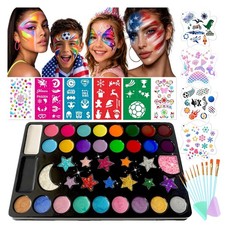 Face Paint Palette Kit 40 Colors Waterproof Oil Based Body Paint Makeup Kit