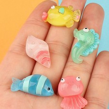  20 Pcs Mini Sea Animal Figures Luminous Ornament Cartoon Marine Creatures