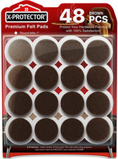 Felt Furniture Pads - 48 Premium Floor Protector Chair Felts for Feet Wood Floo
