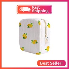 Period Bag for Women, Portable Corduroy Sanitary Napkin Storage Bag Strawberry P