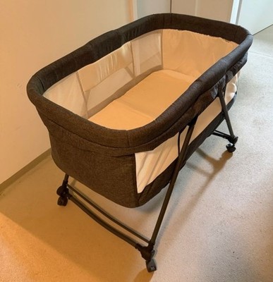Babywiege Stubenwagen Beistellbett Klappbar, Höhenverstellbar, Rollen Reisebett