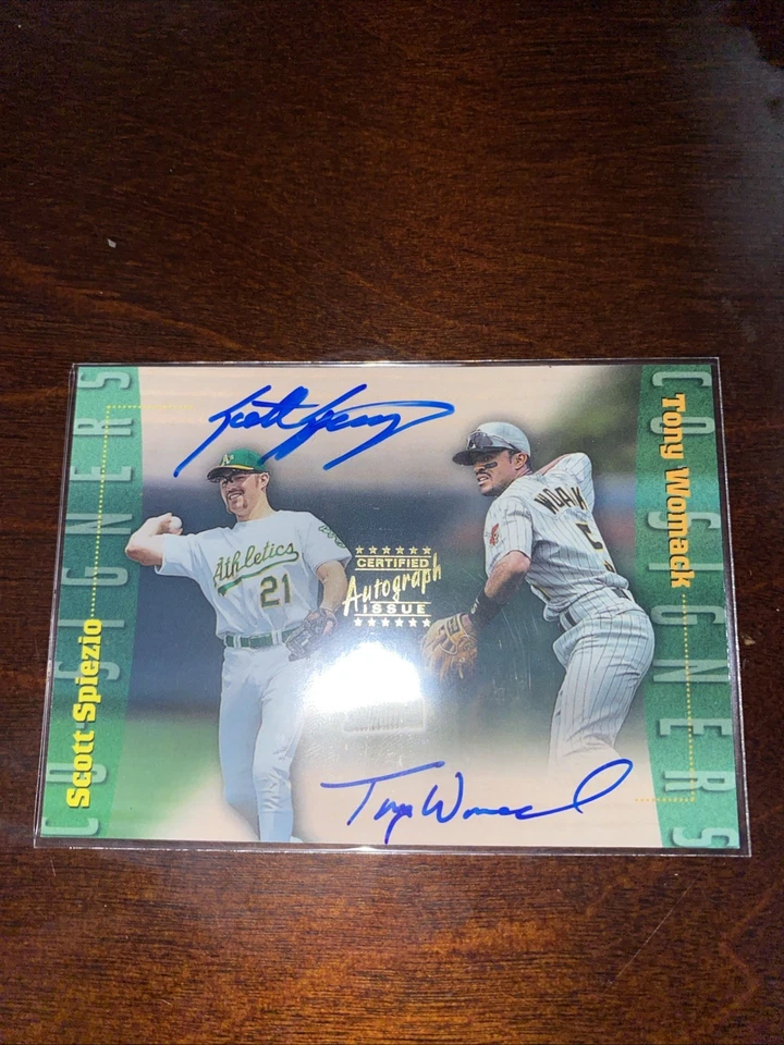 1999 Stadium Club Co-Signers #CS26 Scott Spiezio & Tony Womack autógrafos - Imagem 2 de 3