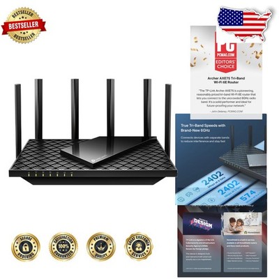Gigabit WiFi 6E Router AXE75 - Tri-Band, 6GHz, Gaming, Streaming, PCMag Choice