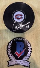Guy Carbonneau Autographed Montreal Canadiens Hockey Puck Witness Beckett