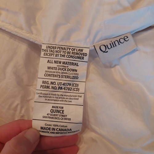 ¡Edredón de plumón Quince Premium de pato blanco! Talla Queen (Z25)- Ultra cálido - Imagen 8 de 11