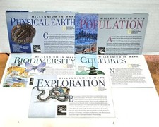5 National Geographic Millenium in Maps Population Cultures Exploration 1990's