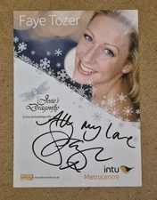 Faye Tozer ( STEPS ) Signed 6×4 Card.