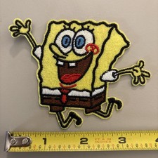 Sponge Bob Character Jumping Iron On Patch Cartoon / Art / Movie / TV