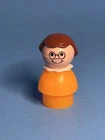 Orange Girl Glasses Brown Molded Hair Vtg Fisher Price Little People 2550 School