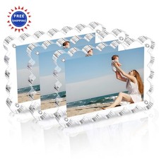 Acrylic Picture Frame 4x6 Magnetic Double Sided 10 10mm Thick Block Clear Pack