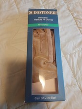 New Isotoner Womens Flexible Fit Gloves Camel One size stretch Fleece lined NWT