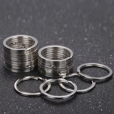 20Pcs Stainless Steel Flat Key Rings Metal Split Keyrings Car Keychain Loop DIY