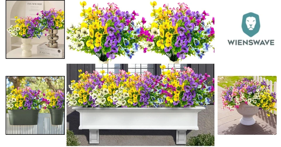 Kunstblumen Wetterfest UV-beständig Außen Balkon Garten 6 Bündel - Bild 2 von 4
