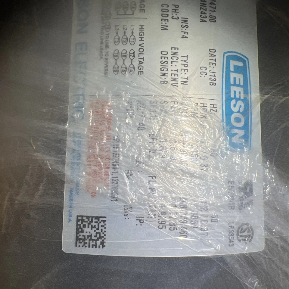 Leeson 117471.00 Motor 1/2 Hp - Model C6T34NZ43A - Image 3 of 4