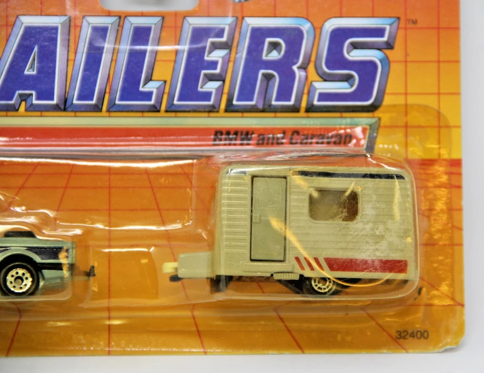 1990 Matchbox Trailers/Two Packs BMW Cabriolet & Caravan TP-123 New On Card Rare - Image 3 of 4
