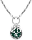 Michigan State Spartans Graduation Year 2025 Silver Chain Necklace Jewelry Msu