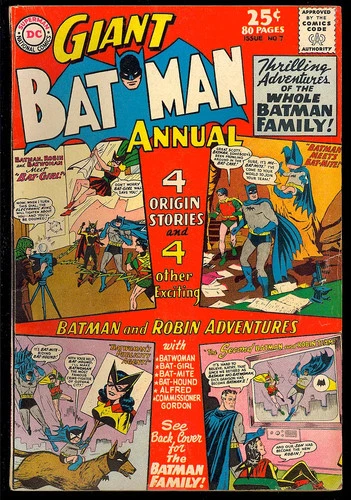 Batman Annual #7 Nice Unrestored Silver Age Vintage DC Giant Comic 1964 VG