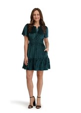 NWT Womens French Connection Green Velvet Short Dress Size Medium