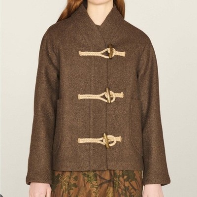 YMC Erkin Wool Duffle Jacket Brown 100% Wool Toggle XL NWT Minimalist Coat