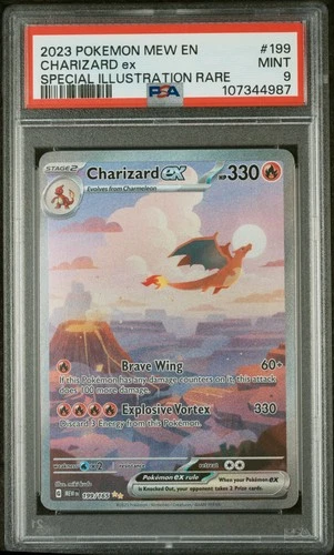 2023 POKEMON MEW EN-151 SPECIAL ILLUSTRATION RARE #199 CHARIZARD EX PSA 9
