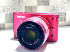 Nikon 1 J2 10.1MP Mirrorless Digital Camera - Pink w/30-110mm VR Lens, etc Japan