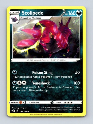 Pokemon Scolipede 107/198 Chilling Reign Rare LP