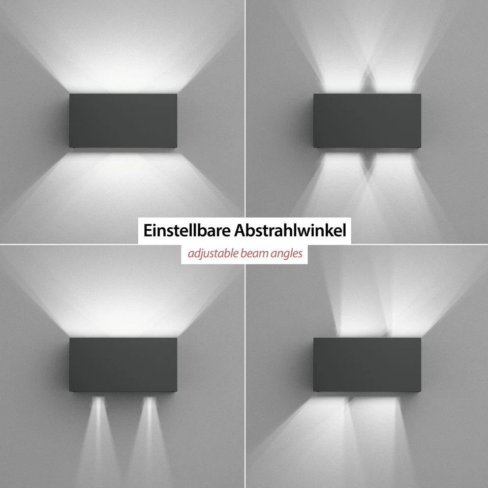 Wandleuchte CUBEL für außen, anthrazit, IP65, Up & Downlight, inkl. 2 LED - Bild 2 von 4