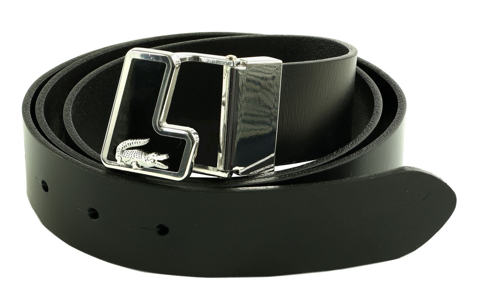 LACOSTE belt Plain Leather Belt W115 Noir