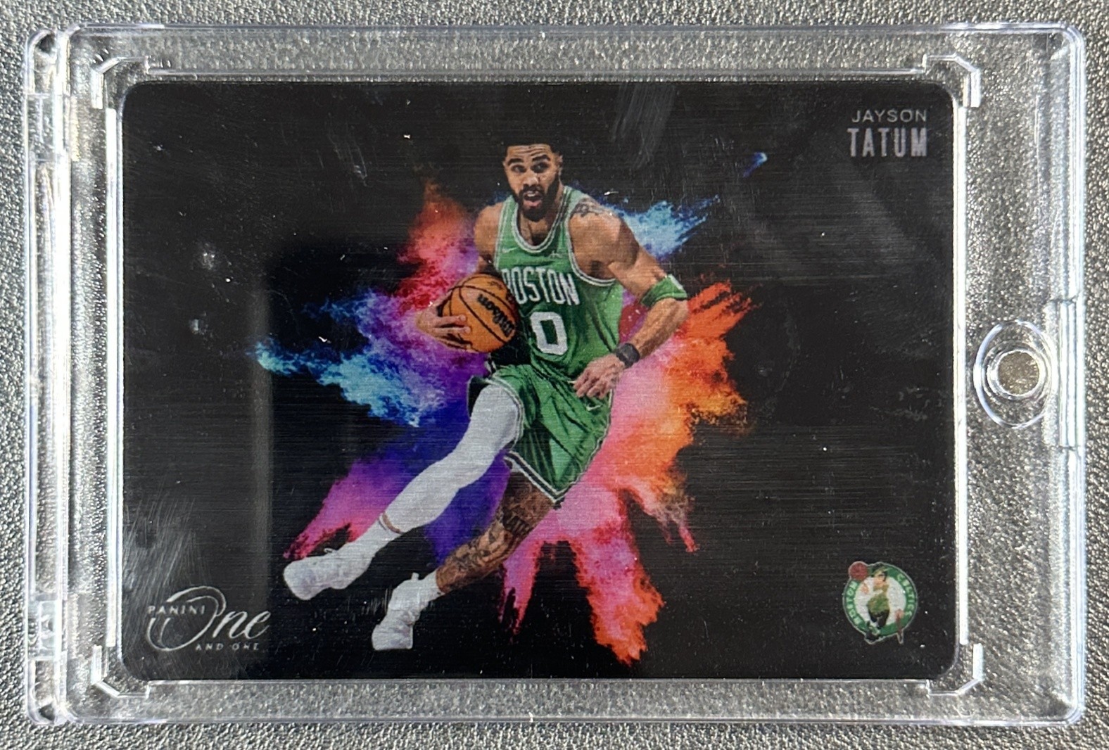 JAYSON TATUM 2024-25 PANINI ONE AND ONE #4 BLACK COLOR BLAST SP CELTICS