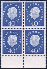 305 Heuss III 40 Pf UR-Viererbl. ** postfrisch