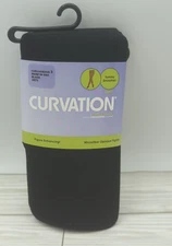 Curvation Women's Opaque Black Tummy Smooth Tights size 3X